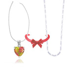 Load image into Gallery viewer, Taraash 925 Sterling Silver Couple Combo Of Figaro Chain And Heart CZ Shape Jewellery Set - Taraash