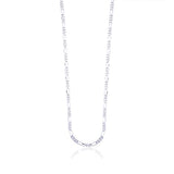 Taraash 925 Sterling Silver Couple Combo Of Figaro Chain And Square CZ Shape Jewellery Set - Taraash