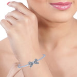Load image into Gallery viewer, Taraash 925 Sterling Silver CZ Bow Bangle For Women - Taraash