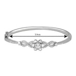 Load image into Gallery viewer, Taraash 925 Sterling Silver CZ Floral Bangle Kada For Women - Taraash