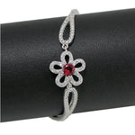 Load image into Gallery viewer, Taraash 925 Sterling Silver CZ Floral Design Classic Bangle For Women - Taraash
