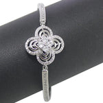 Load image into Gallery viewer, Taraash 925 Sterling Silver CZ Floral Fancy Bangle / Kada For Women - Taraash