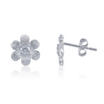 Load image into Gallery viewer, Taraash 925 Sterling Silver CZ Floral Stud Earrings For Women - Taraash