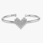 Load image into Gallery viewer, Taraash 925 Sterling Silver CZ Heart Kada Bangle For Women - Taraash