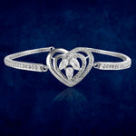 Load image into Gallery viewer, Taraash 925 Sterling Silver CZ Heart Shape Bangle For Women - Taraash
