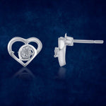 Load image into Gallery viewer, Taraash 925 Sterling Silver CZ Heart Stud Earrings For Women - Taraash