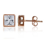 Load image into Gallery viewer, Taraash 925 Sterling Silver CZ Rose Gold Earrings For Women - Taraash