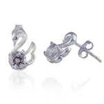 Load image into Gallery viewer, Taraash 925 Sterling Silver CZ Swan Stud Earrings For Women - Taraash