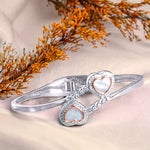 Load image into Gallery viewer, Taraash 925 Sterling Silver Double Heart Bangle For Women - Taraash