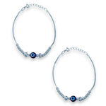 Load image into Gallery viewer, Taraash 925 Sterling Silver Evil Eye Beaded Anklet For Babies - Taraash