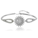 Load image into Gallery viewer, Taraash 925 Sterling Silver Fancy Flower Bangle With White CZ For Women - Taraash