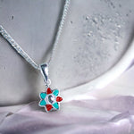 Load image into Gallery viewer, Taraash 925 Sterling Silver Floral colorful Pendant Set For Kids - Taraash