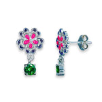 Load image into Gallery viewer, Taraash 925 Sterling Silver Floral Drop Earrings For Kids - Taraash