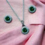 Load image into Gallery viewer, Taraash 925 Sterling Silver Green CZ Jewellery Set For Women - Taraash