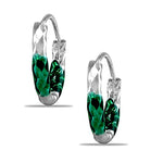 Load image into Gallery viewer, Taraash 925 Sterling Silver Green Enamel Hoops For Girls - Taraash
