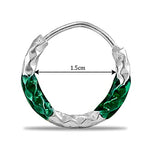 Load image into Gallery viewer, Taraash 925 Sterling Silver Green Enamel Hoops For Girls - Taraash