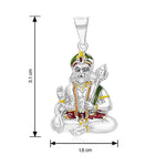 Load image into Gallery viewer, Taraash 925 Sterling Silver Hanuman Pendant For Men Silver - PD1545S - Taraash
