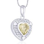 Load image into Gallery viewer, Taraash 925 Sterling Silver Heart Shaped Light lime colour Pendant for women CBPD043I-08 - Taraash