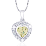 Load image into Gallery viewer, Taraash 925 Sterling Silver Heart Shaped Light lime colour Pendant for women CBPD043I-08 - Taraash
