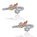 Load image into Gallery viewer, Taraash 925 Sterling Silver Leaf CZ Toe Ring For Women - Taraash