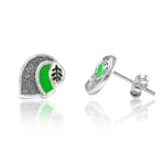 Load image into Gallery viewer, Taraash 925 Sterling silver Leaf Earrings | Stud | Enamel Earrrings For Women - Taraash