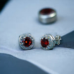 Load image into Gallery viewer, Taraash 925 Sterling Silver Maroon Cz Stud Earring For Women - Taraash