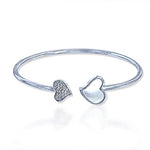 Load image into Gallery viewer, Taraash 925 Sterling Silver Mother Of Pearl Heart Shape Bangle For Women - Taraash