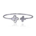 Load image into Gallery viewer, Taraash 925 Sterling Silver Mother Of Pearls Floral Bangle For Women - Taraash