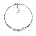 Load image into Gallery viewer, Taraash 925 Sterling Silver Multicolor Cz Square Beaded Bracelet For Women - Taraash
