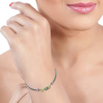 Load image into Gallery viewer, Taraash 925 Sterling Silver Multicolor Cz Square Beaded Bracelet For Women - Taraash