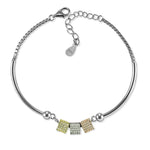 Load image into Gallery viewer, Taraash 925 Sterling Silver Multicolor Square Shape Beads Cz Bracelet For Women - Taraash