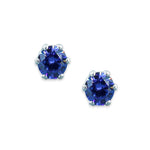 Load image into Gallery viewer, Taraash 925 Sterling Silver Navy Blue Round Solitaire CZ Stud Earrings For Women CBER226I-06 - Taraash