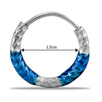 Load image into Gallery viewer, Taraash 925 Sterling Silver Ocean Blue Enamel Hoops For Girls - Taraash