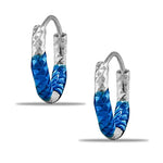 Load image into Gallery viewer, Taraash 925 Sterling Silver Ocean Blue Enamel Hoops For Girls - Taraash