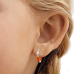 Load image into Gallery viewer, Taraash 925 Sterling Silver Orange Enamel Hoops For Girls - Taraash