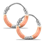 Load image into Gallery viewer, Taraash 925 Sterling Silver Peach Enamel Hoops For Girls - Taraash