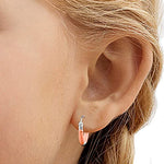Load image into Gallery viewer, Taraash 925 Sterling Silver Peach Enamel Hoops For Girls - Taraash