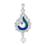 Taraash 925 Sterling Silver Peacock Shape Combo Pendant With Chain For Women COMBO PDCH 173 - Taraash