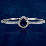 Load image into Gallery viewer, Taraash 925 Sterling Silver Pear Drop Blue and White CZ Bangle For Women - Taraash