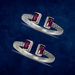 Load image into Gallery viewer, Taraash 925 Sterling Silver Pink CZ Cube Toe Ring For Women - Taraash