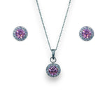Load image into Gallery viewer, Taraash 925 Sterling Silver Pink CZ Jewellery Set For Women - Taraash
