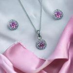 Load image into Gallery viewer, Taraash 925 Sterling Silver Pink CZ Jewellery Set For Women - Taraash