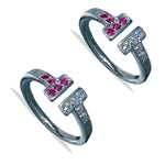 Load image into Gallery viewer, Taraash 925 Sterling Silver Pink CZ Toe Ring For Women - Taraash