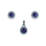 Load image into Gallery viewer, Taraash 925 Sterling Silver Purple CZ Pendant Set For Women - Taraash