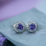 Load image into Gallery viewer, Taraash 925 Sterling Silver purpule Cz Stud Earring For Women - Taraash