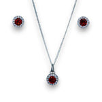 Load image into Gallery viewer, Taraash 925 Sterling Silver Red CZ Jewellery Set For Women - Taraash