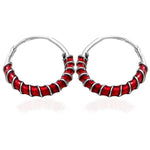 Load image into Gallery viewer, Taraash 925 Sterling Silver Red Enamel Hoop Earring For Women - Taraash