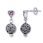 Load image into Gallery viewer, Taraash 925 Sterling Silver Red Heart CZ Drop Earrings For Women - Taraash