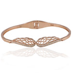 Load image into Gallery viewer, Taraash 925 Sterling Silver Rhodium Openable CZ Angel Wing Bangle For Women - Taraash