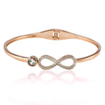 Load image into Gallery viewer, Taraash 925 Sterling Silver Rose Gold CZ Infinity Designer Bangle For Women - Taraash